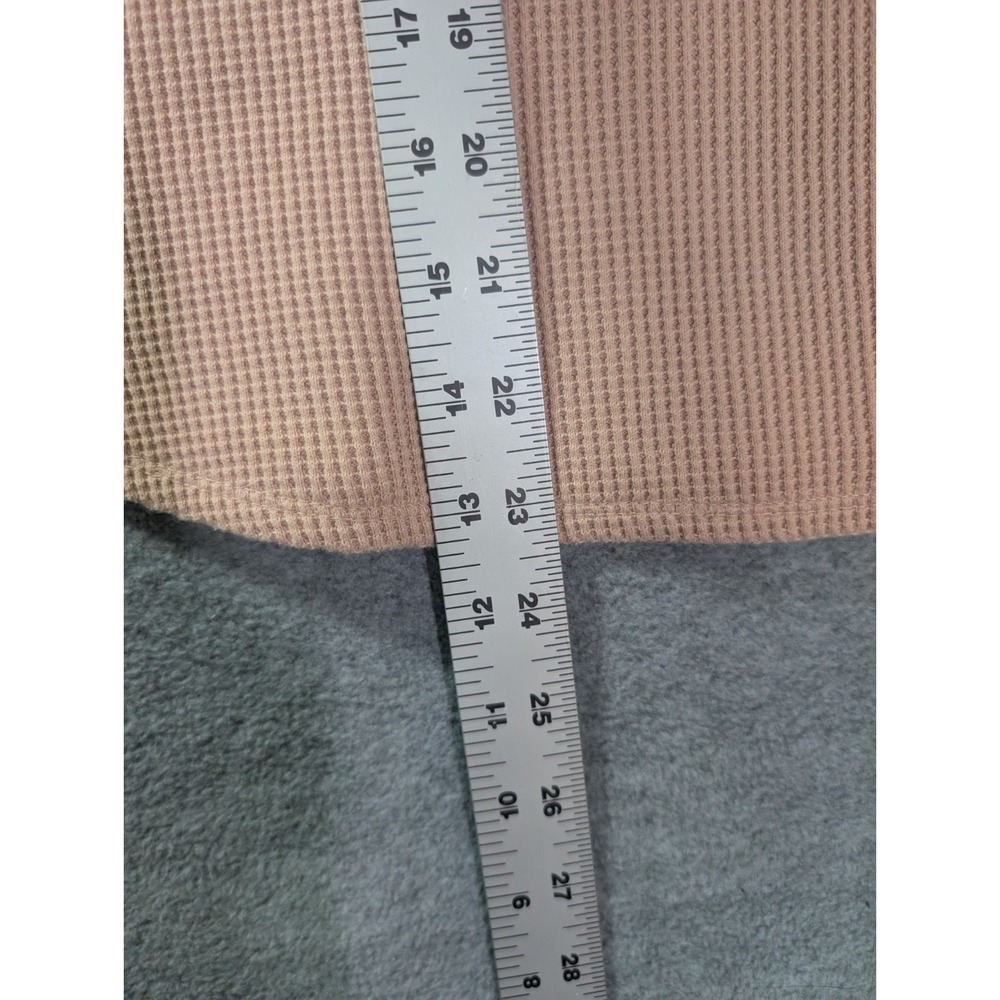 Uniqlo Waffle Knit Thermal Shirt Womens Small Beige Long Sleeve Casual - Picture 6 of 9